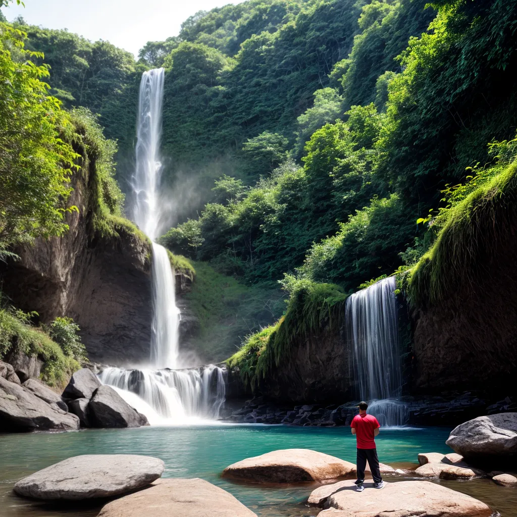 homem meditando natureza cachoeira homem meditando natureza cachoeira
