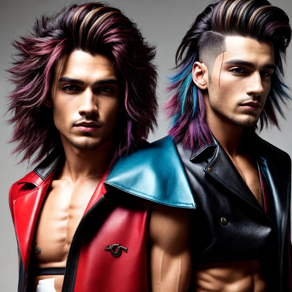 homem estiloso mullet cabelo colorido homem estiloso mullet cabelo colorido