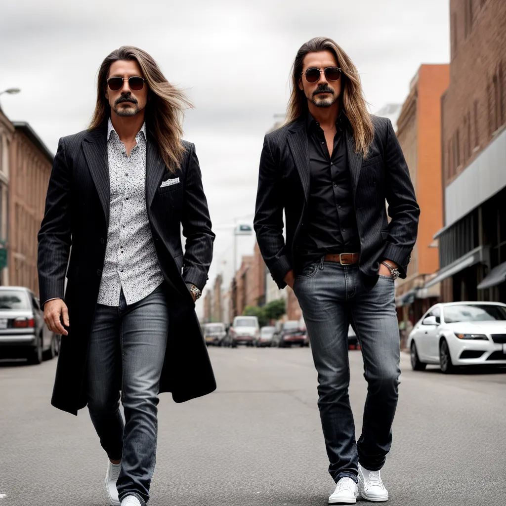 homem estiloso cabelo longo retro homem estiloso cabelo longo retro