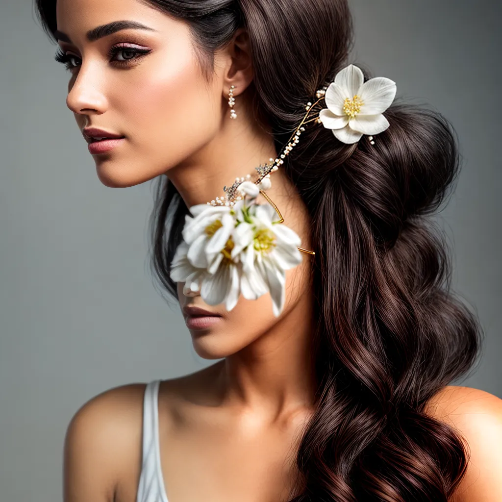 mao mulher presilha flor perolas