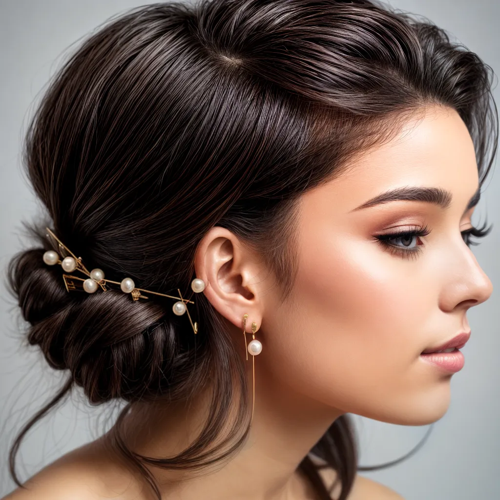 cabelo estilizado clips perolas sofisticado cabelo estilizado clips perolas sofisticado