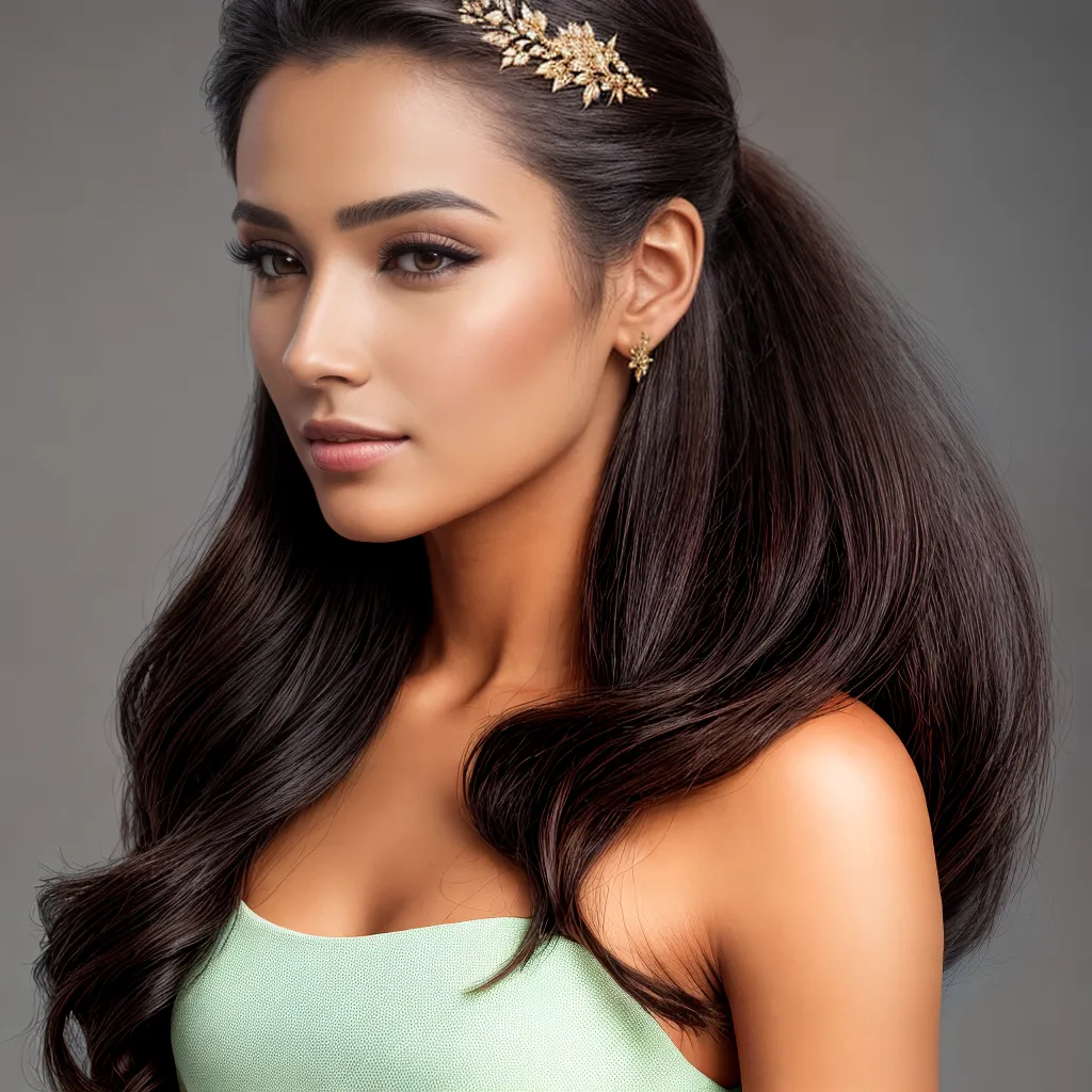 mulher cabelo longo hairpin ouro mulher cabelo longo hairpin ouro