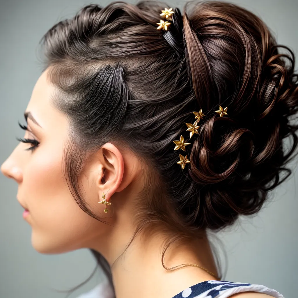 penteado sofisticado mulher grampos ouro penteado sofisticado mulher grampos ouro