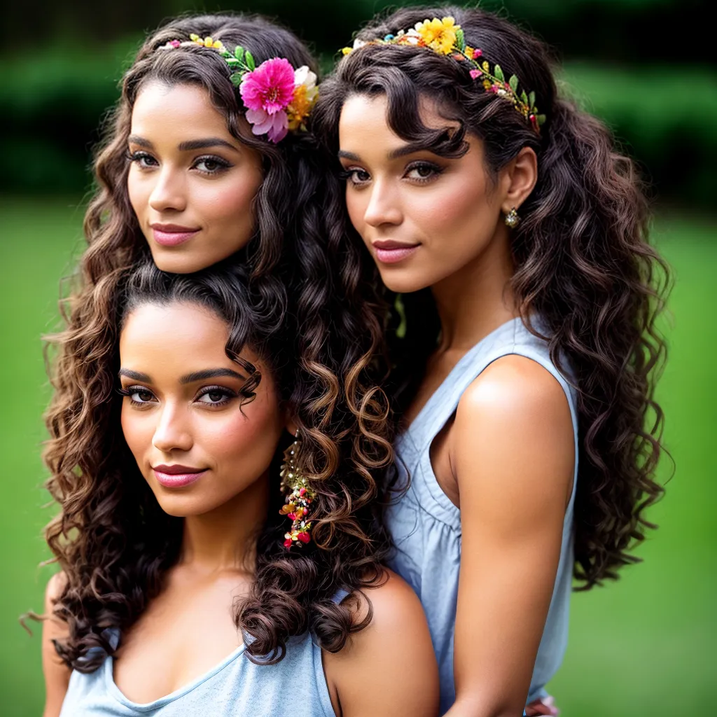 mulher cabelo cacheado headband colorido