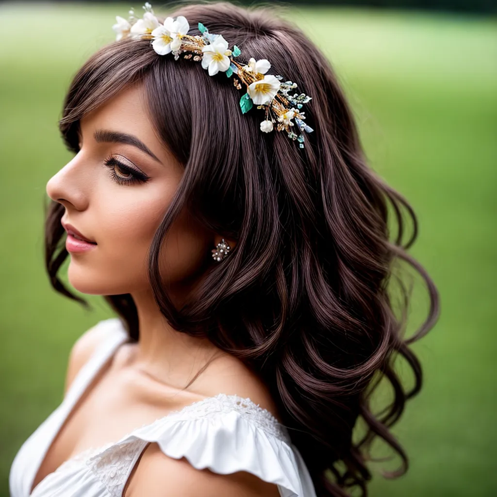 cabelo mulher headband floral elegante