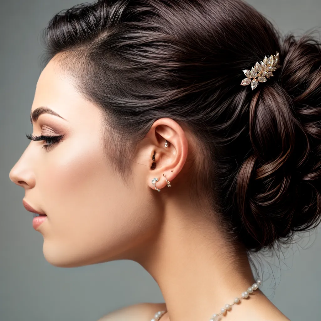 presilha cabelo brilhante rhinestones perolas