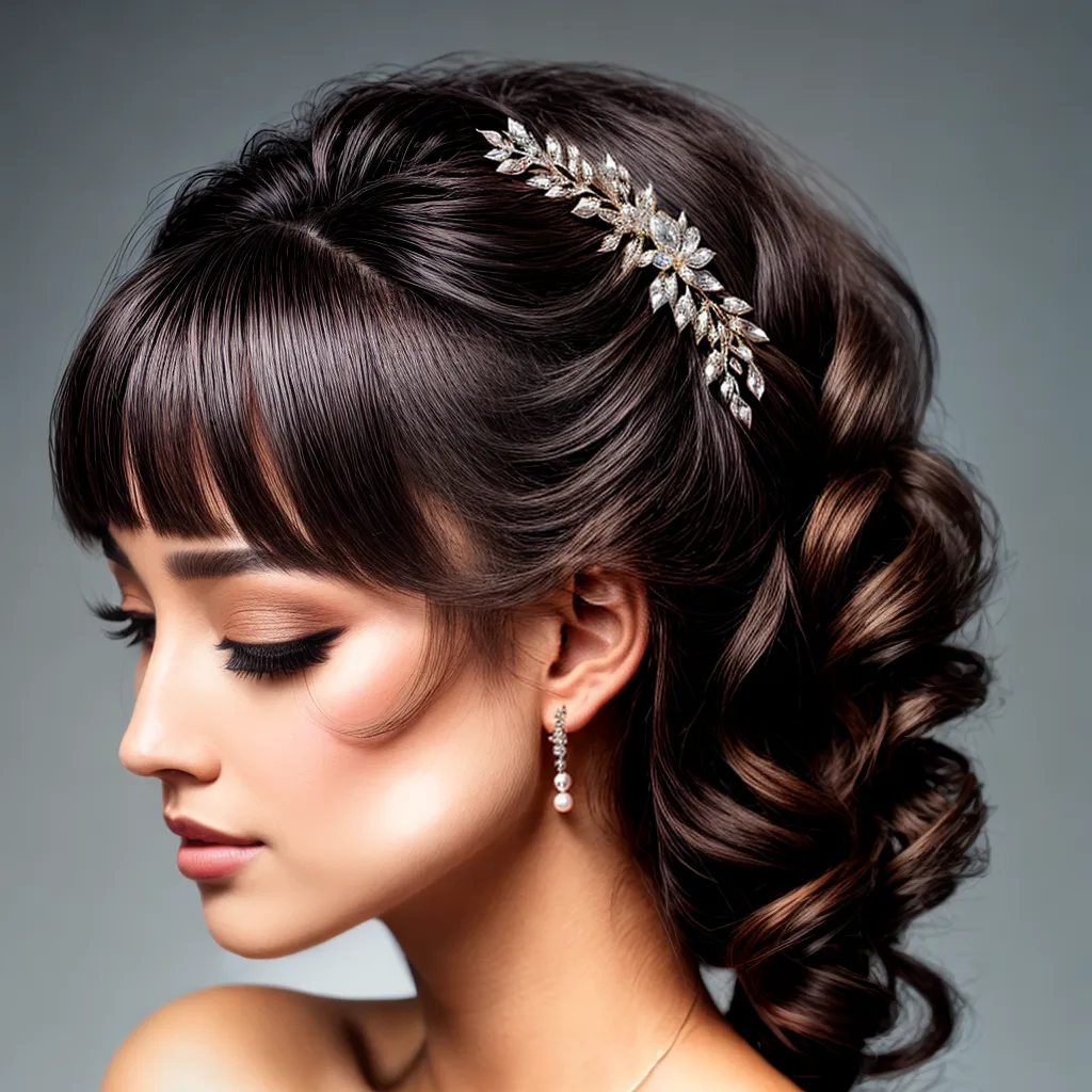 penteado mulher glamouroso acessorios cristal perola
