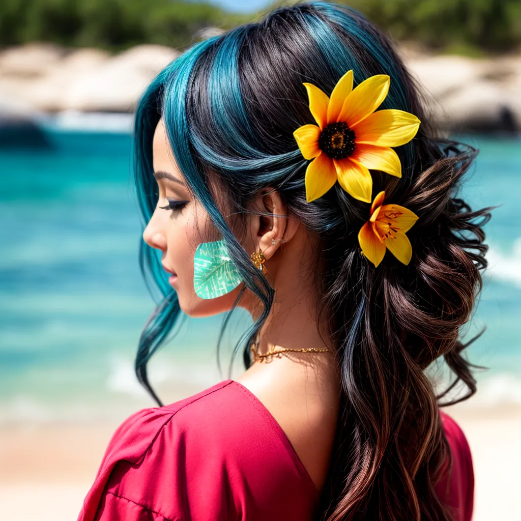 flor tropical clip cabelo verao