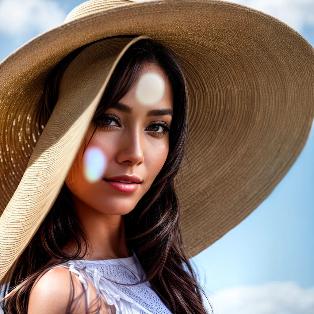 mulher cabelo longo chapeu palha 2 mulher cabelo longo chapeu palha 2