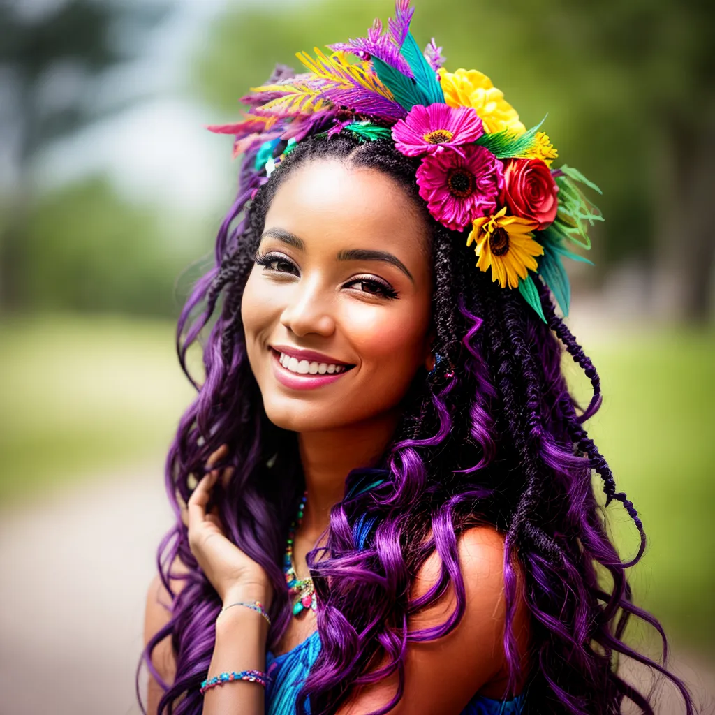 mulher cabelo acessorios coloridos festivais mulher cabelo acessorios coloridos festivais