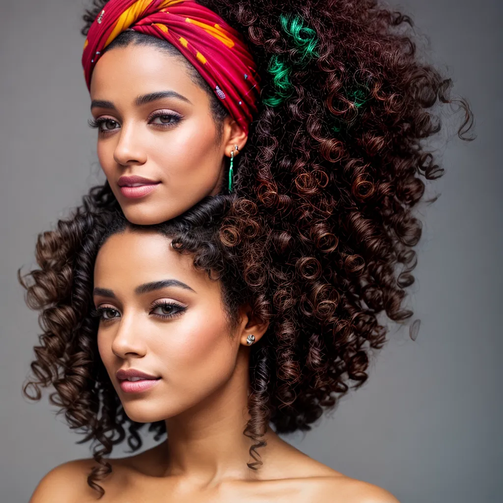 mulher cabelo cacheado turbante estilosa