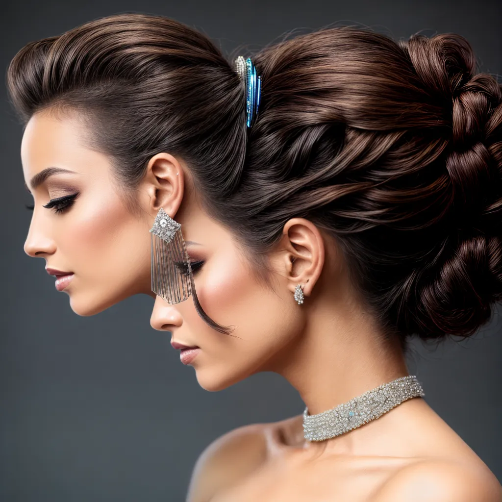 pente cristal penteado elegante mulher pente cristal penteado elegante mulher