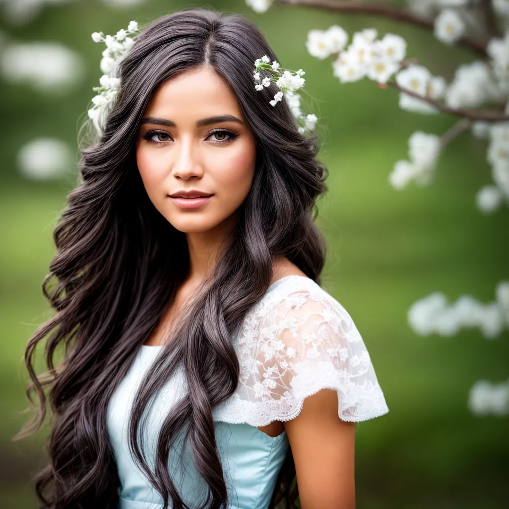 mulher cabelo flor branca mulher cabelo flor branca