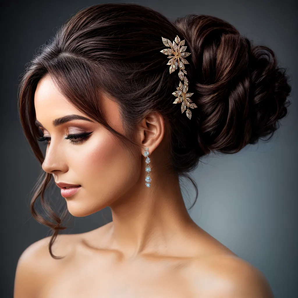 mulher penteado glamouroso tiara evento