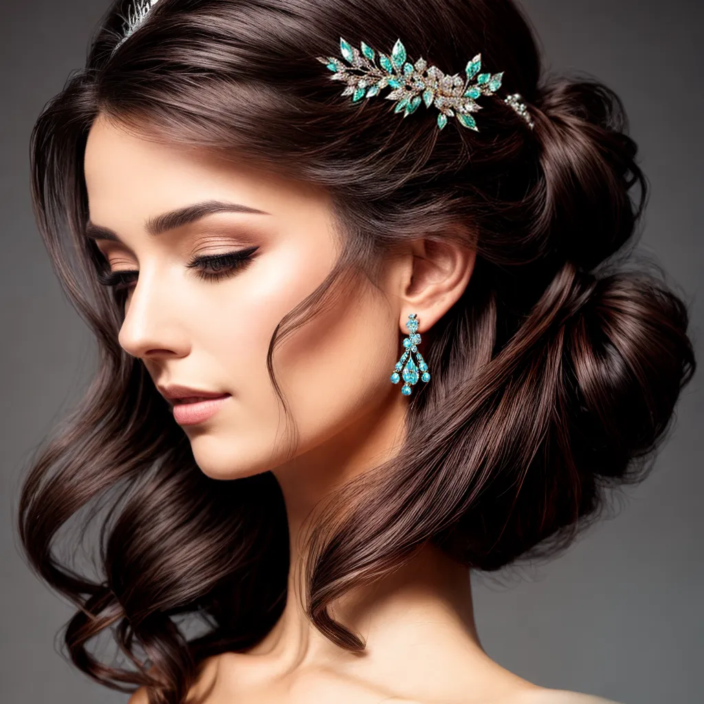 penteado elegante tiara cristais