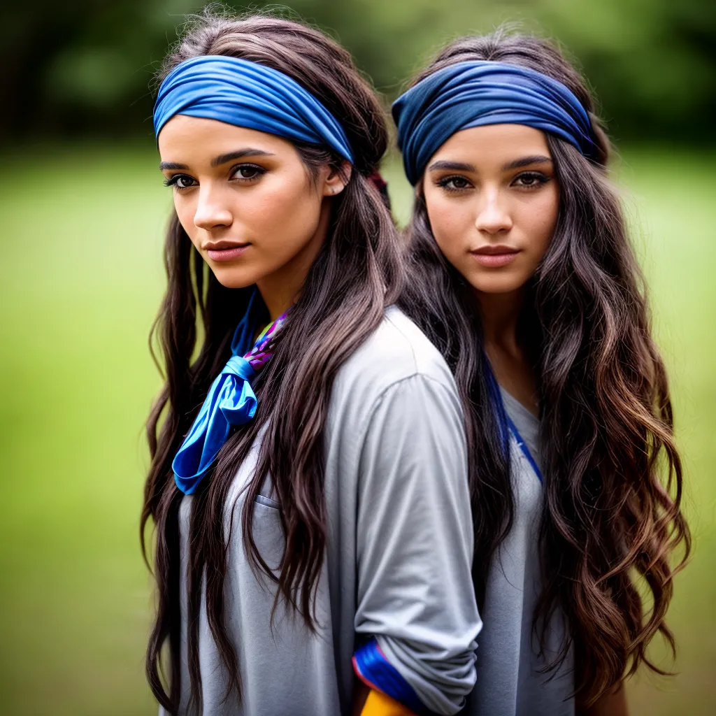mulher cabelo longo bandana colorida 1 mulher cabelo longo bandana colorida 1