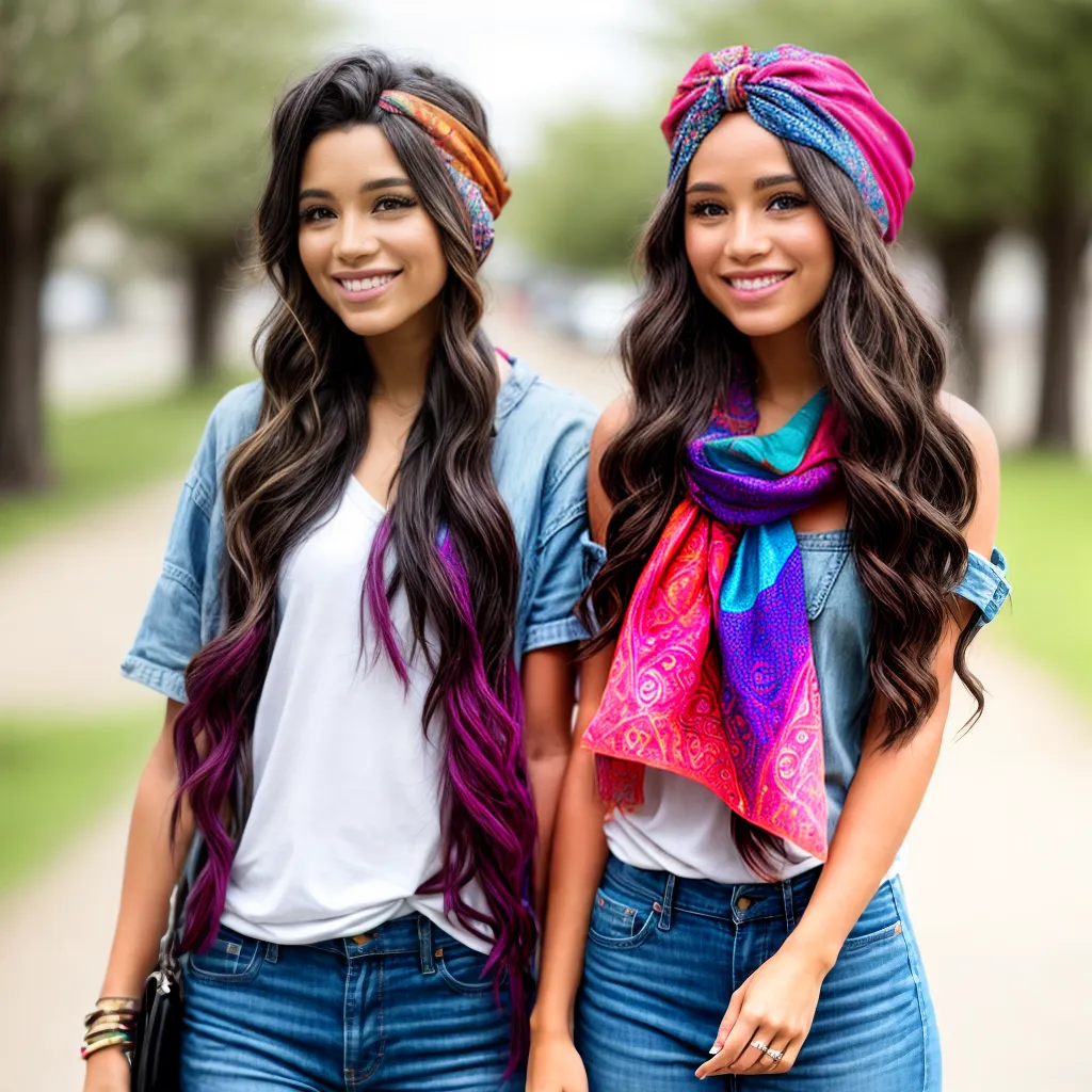 mulher cabelo ondulado bandana colorida 1 mulher cabelo ondulado bandana colorida 1