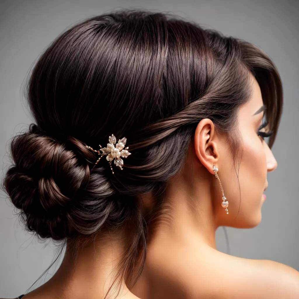 penteado elegante mulher perolas