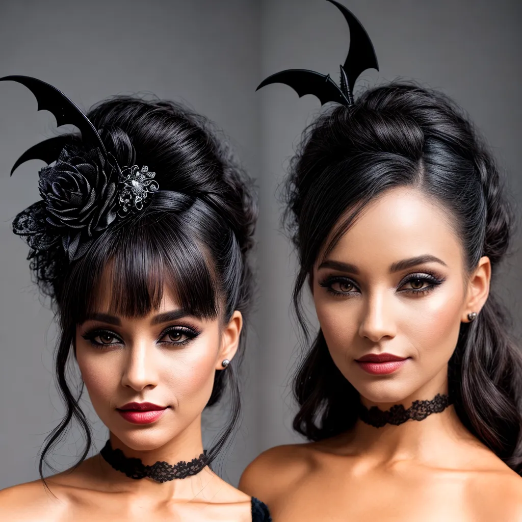 headband lace bats hairpin witch