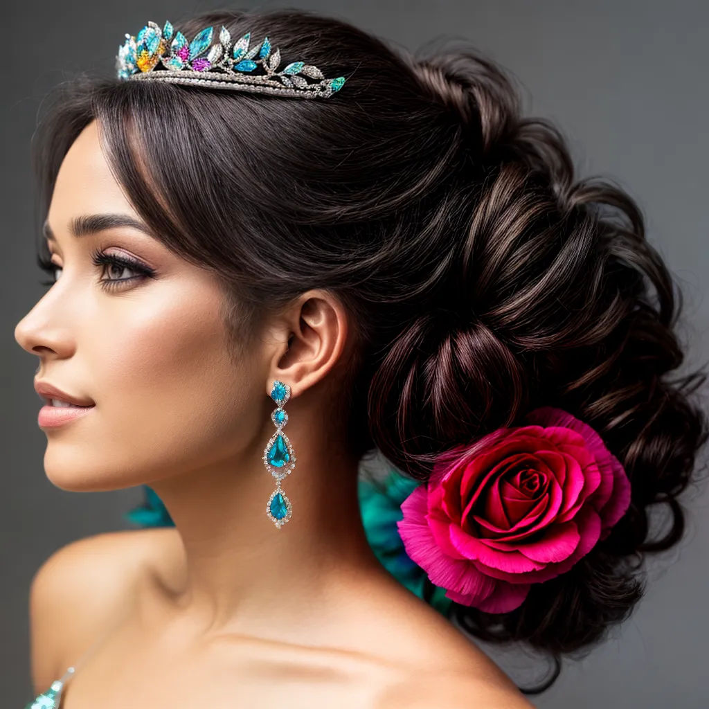 tiara brilhante penteado festa aniversario