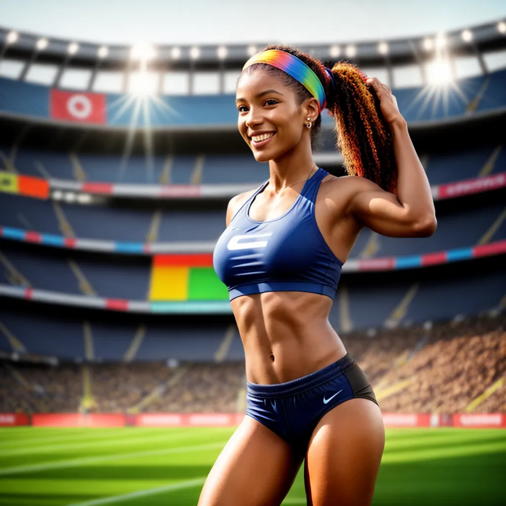 mulher ponytail headband esportivo torcedores