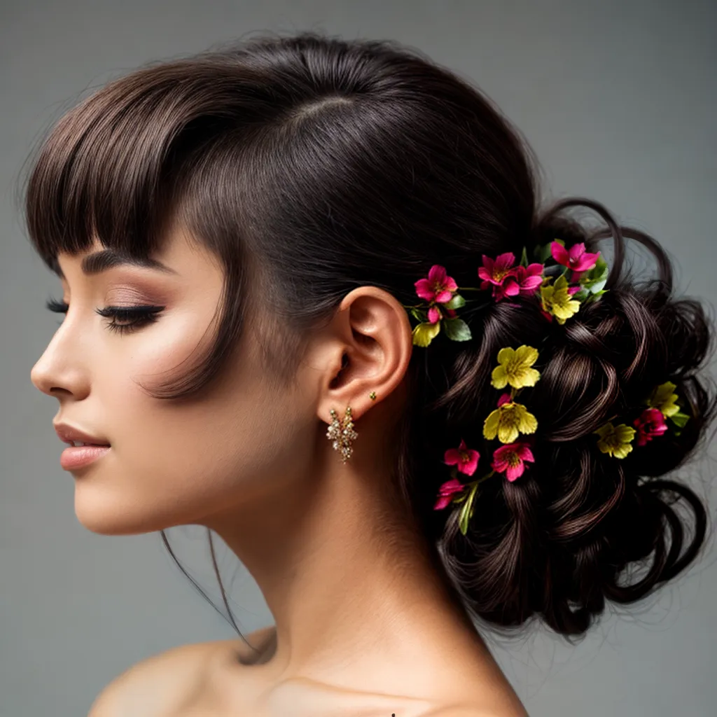 penteado sofisticado mulher flor