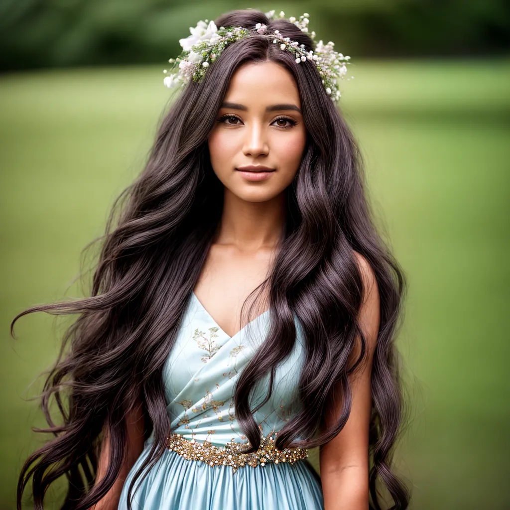 mulher cabelo flor coroa serenidade