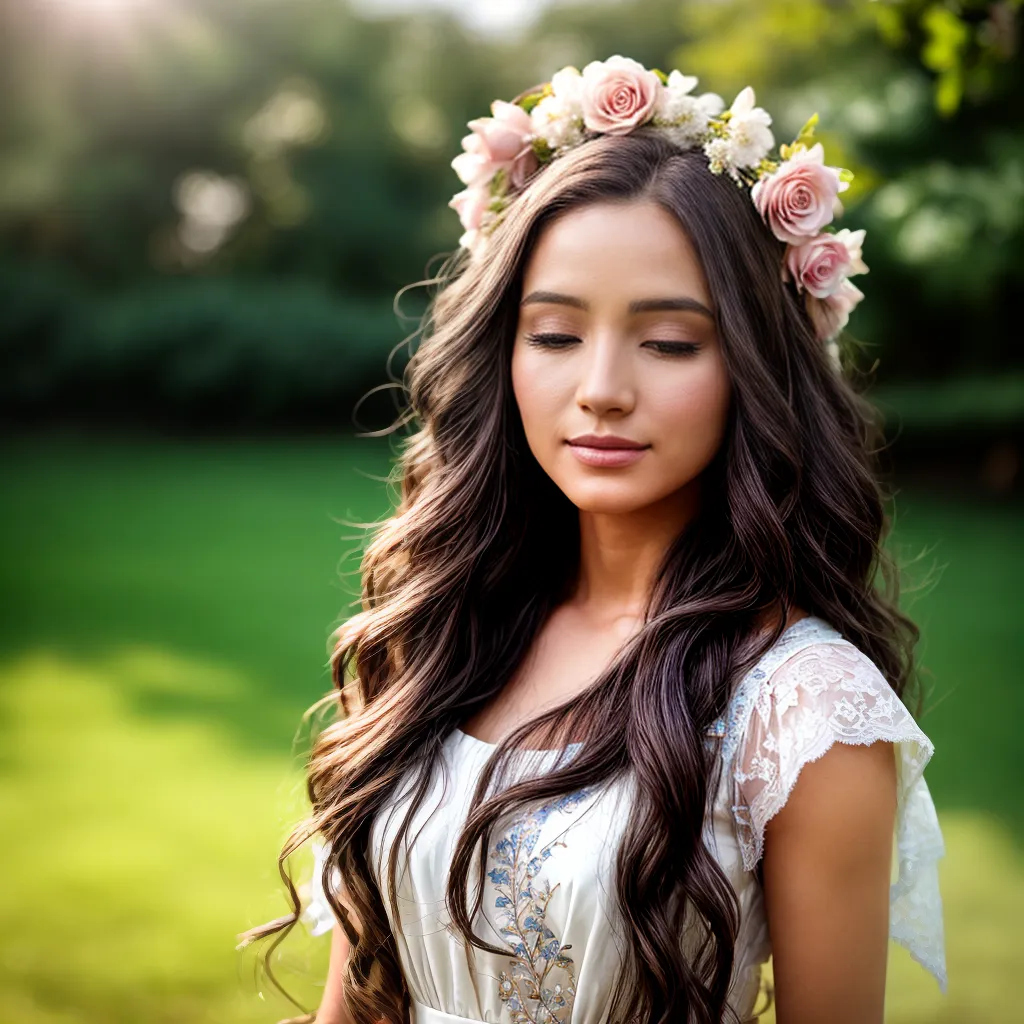 mulher cabelo flor coroa romantico 2
