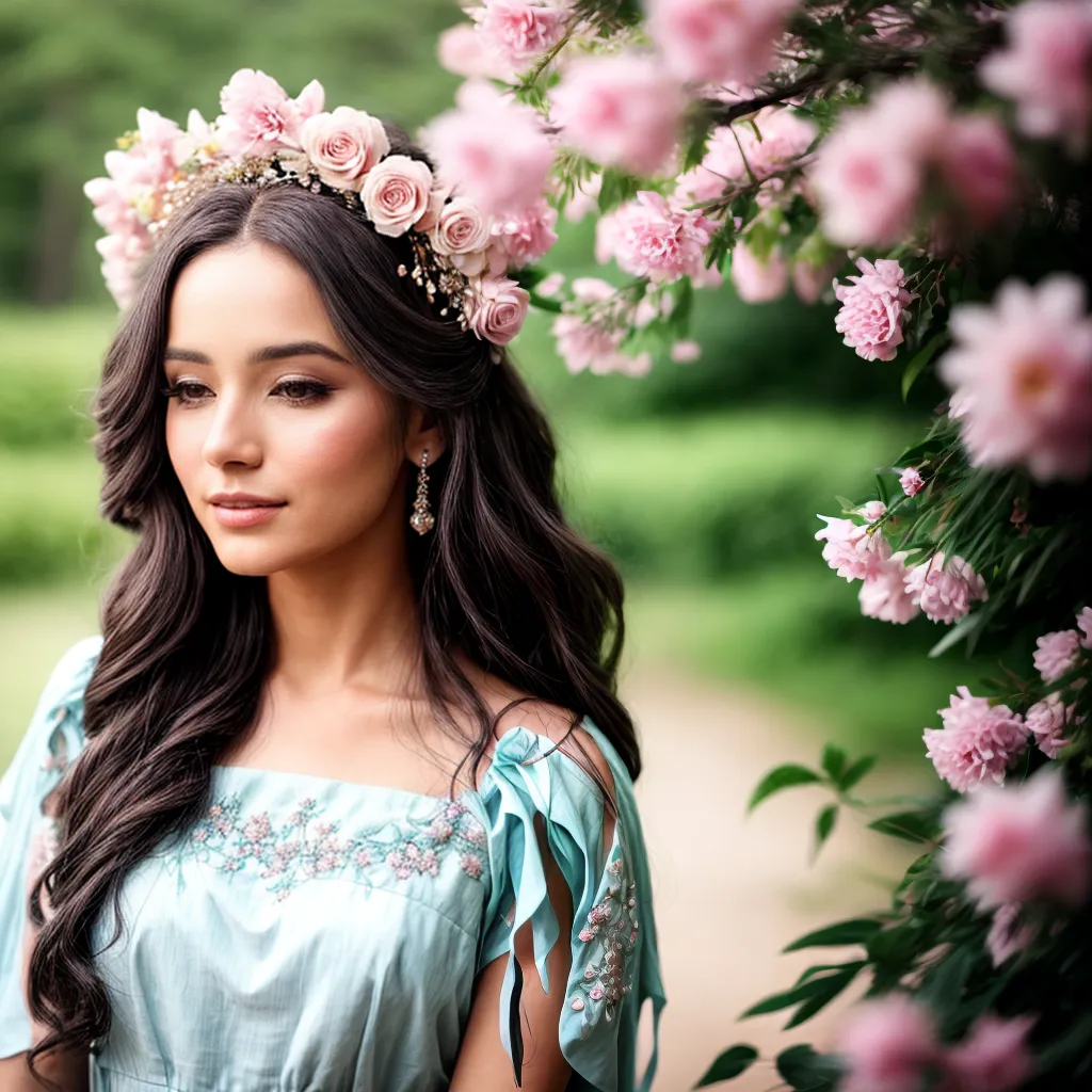 mulher cabelo flor coroa romantico 3