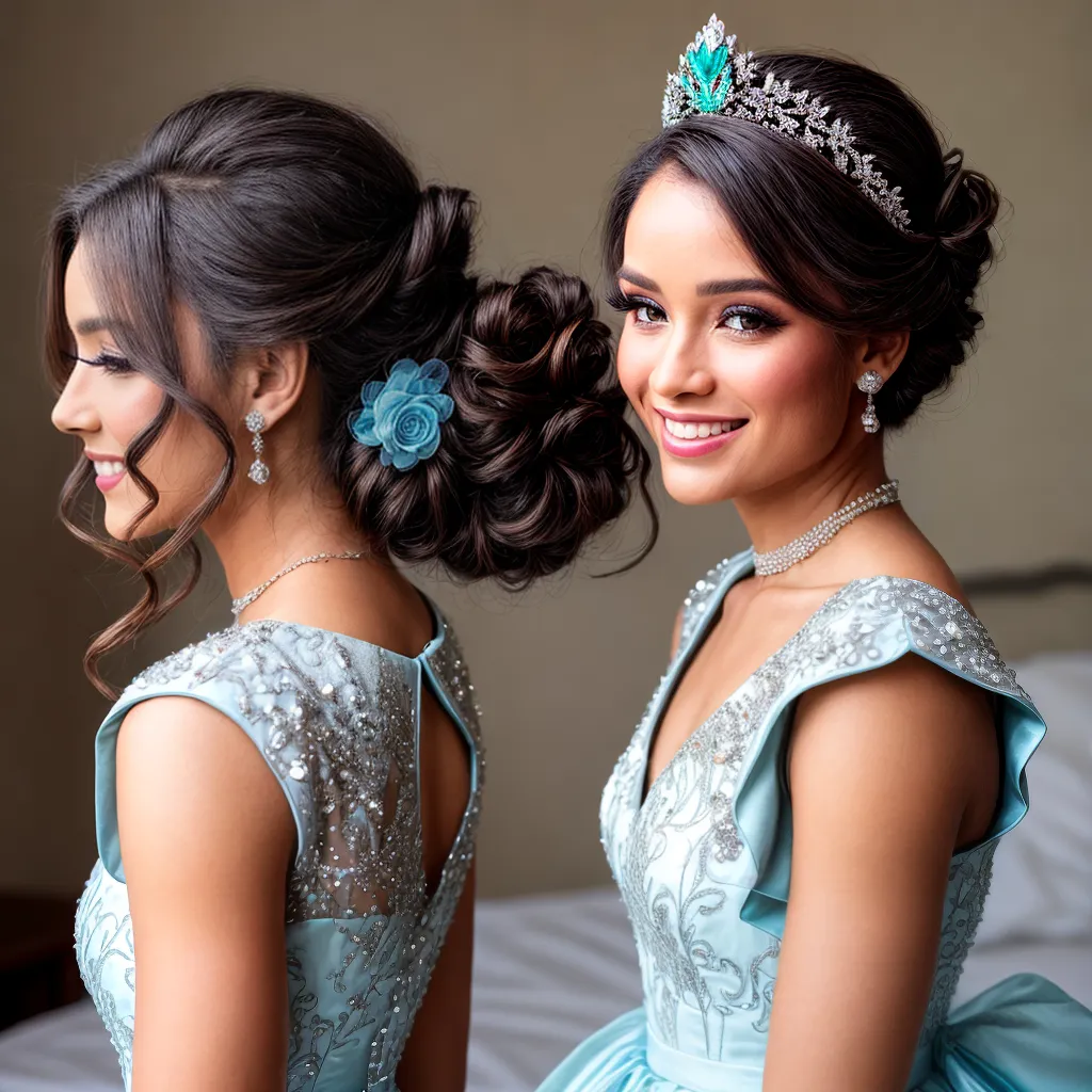 debutante sorriso radiante penteado glamour