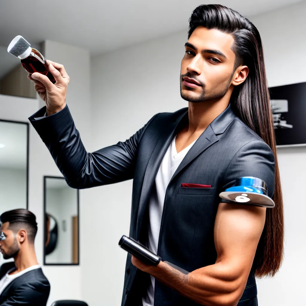 homem estiloso cabelo liso serum