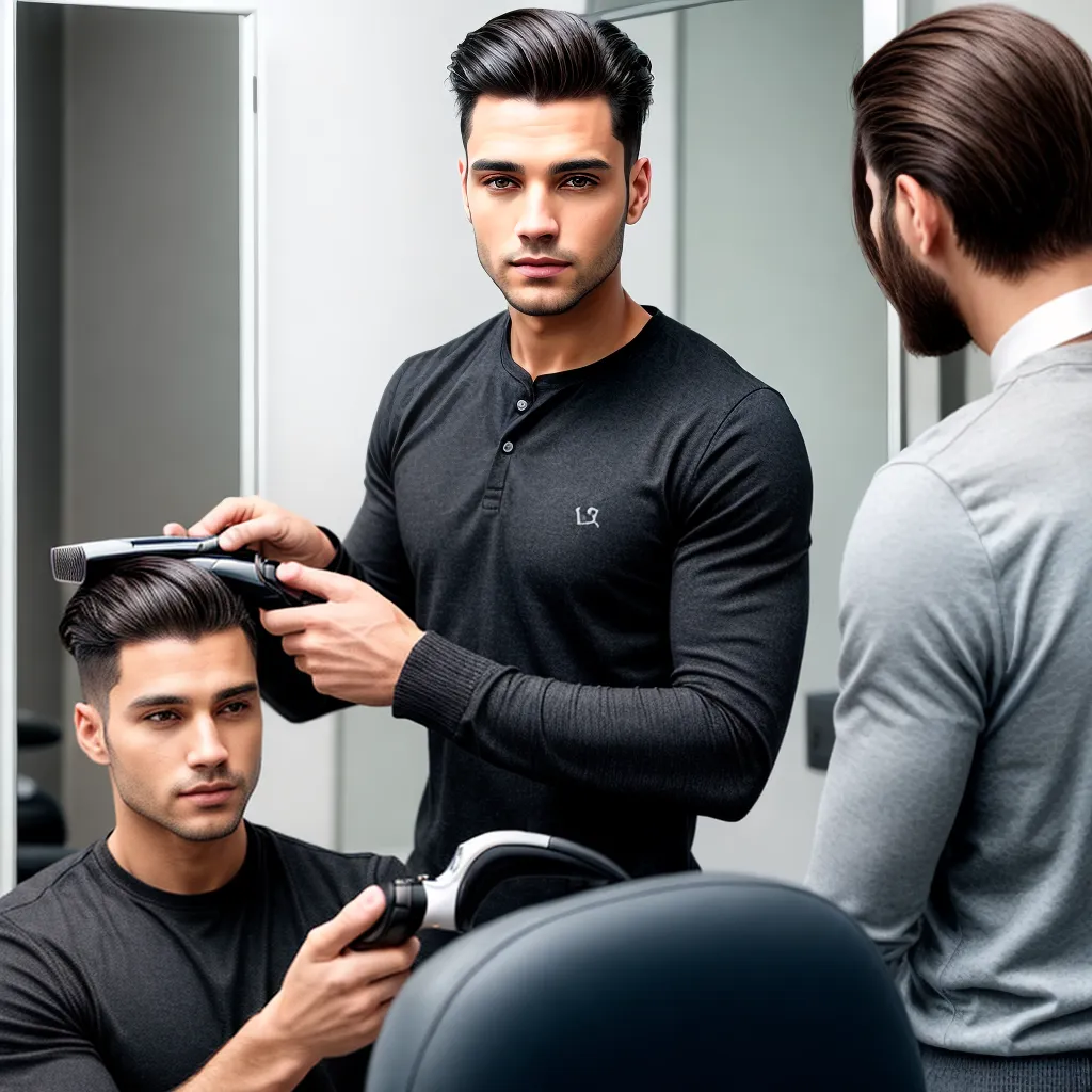 homem estilo cabelo liso
