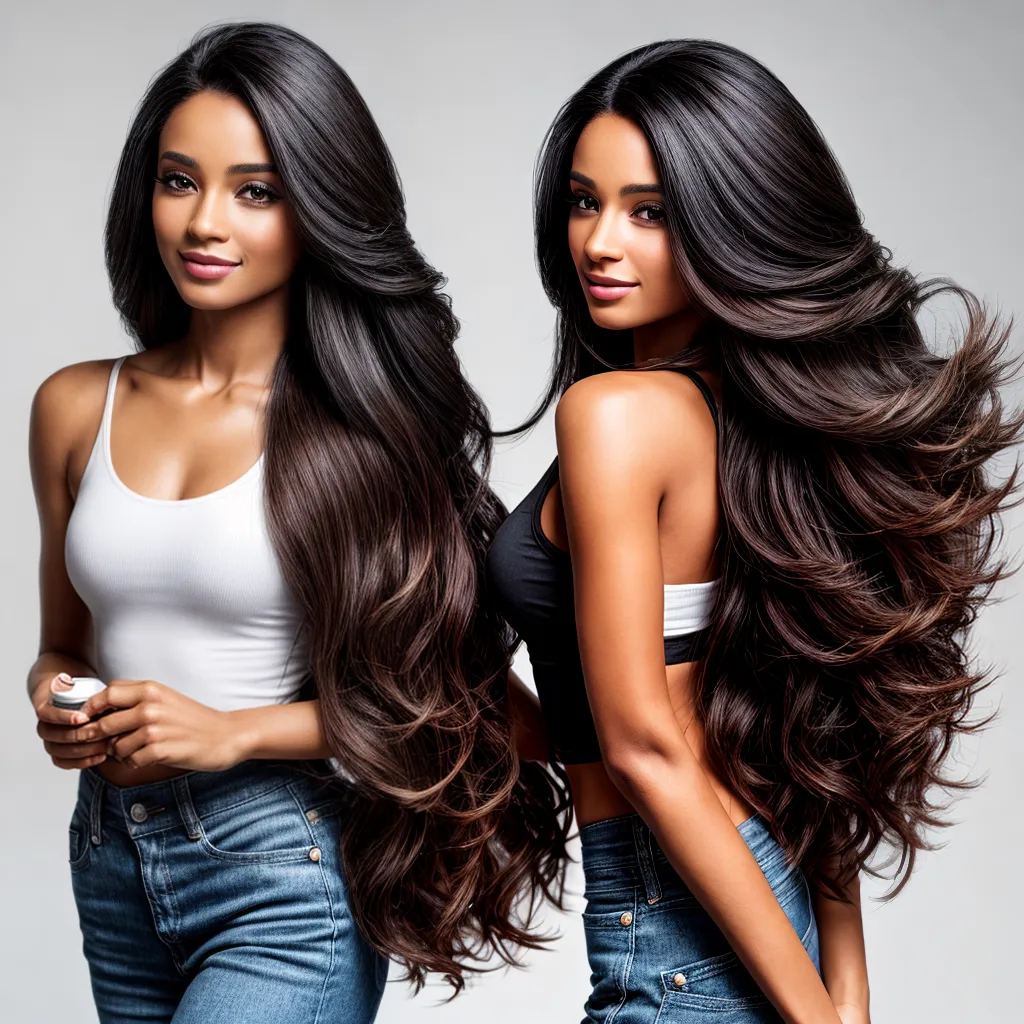 mulher cabelo longo brilho serum