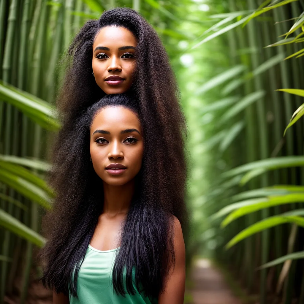 mulher cabelo folhas verdes sustentavel mulher cabelo folhas verdes sustentavel