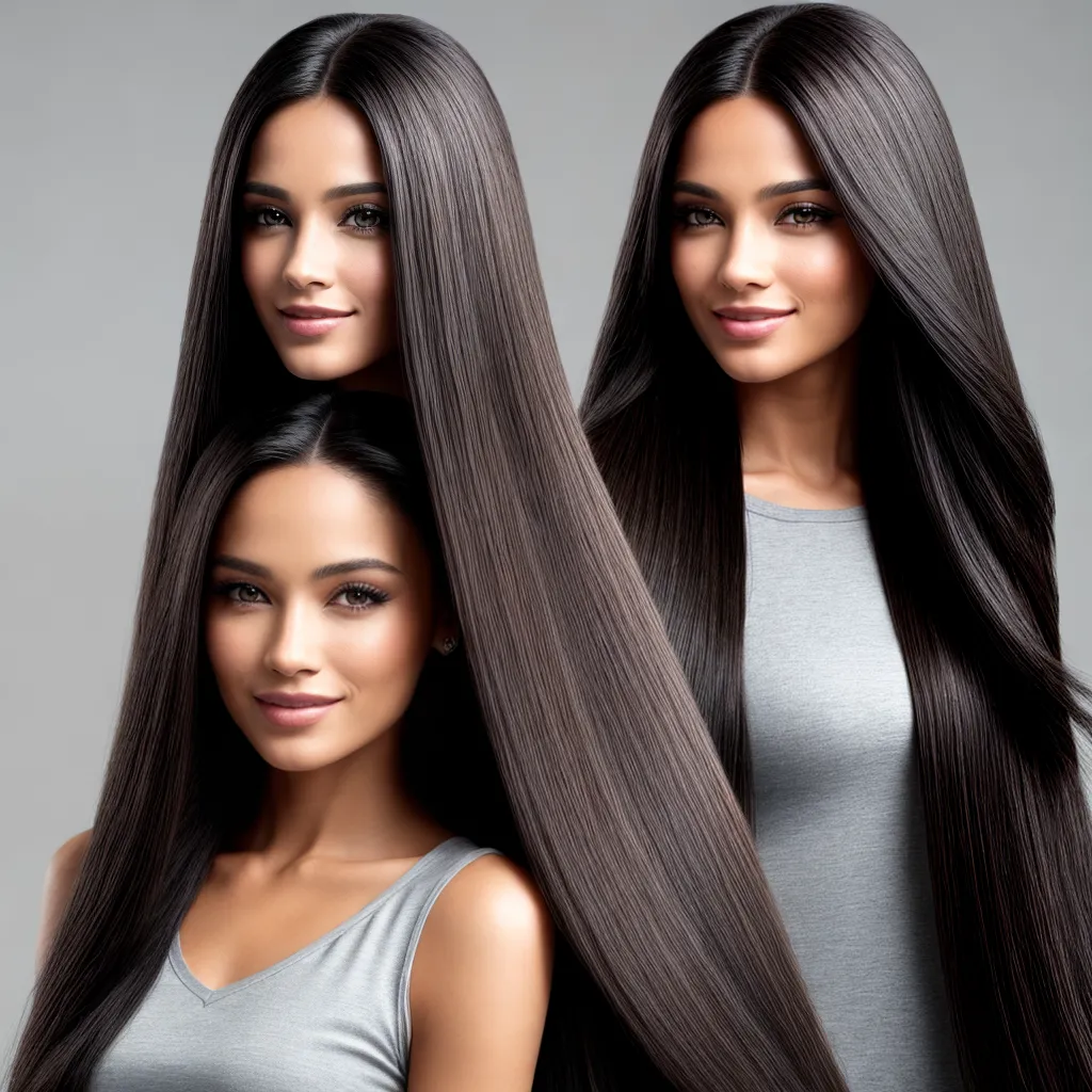 mulher cabelo liso brilhante confiante mulher cabelo liso brilhante confiante