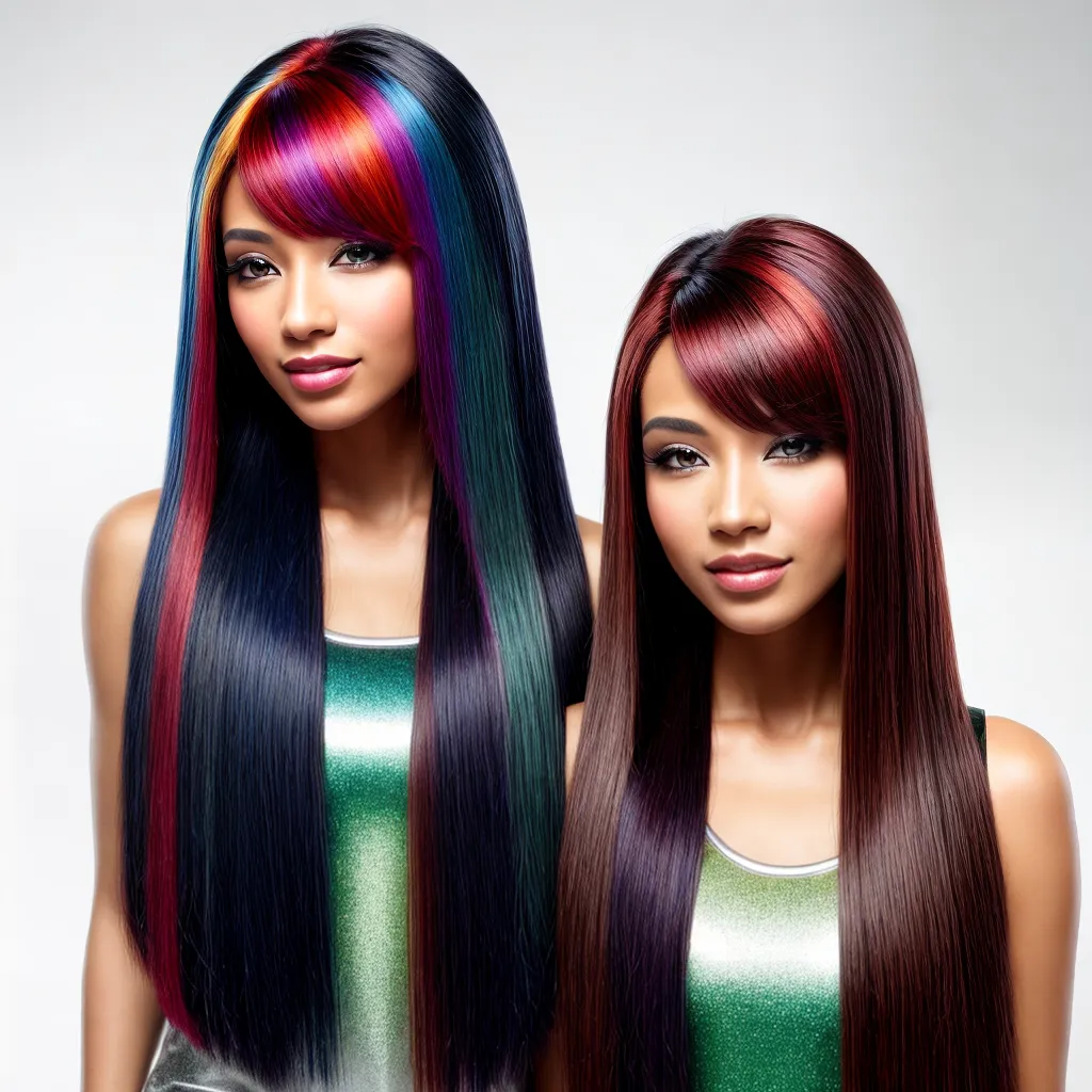 cabelo colorido liso harmonia
