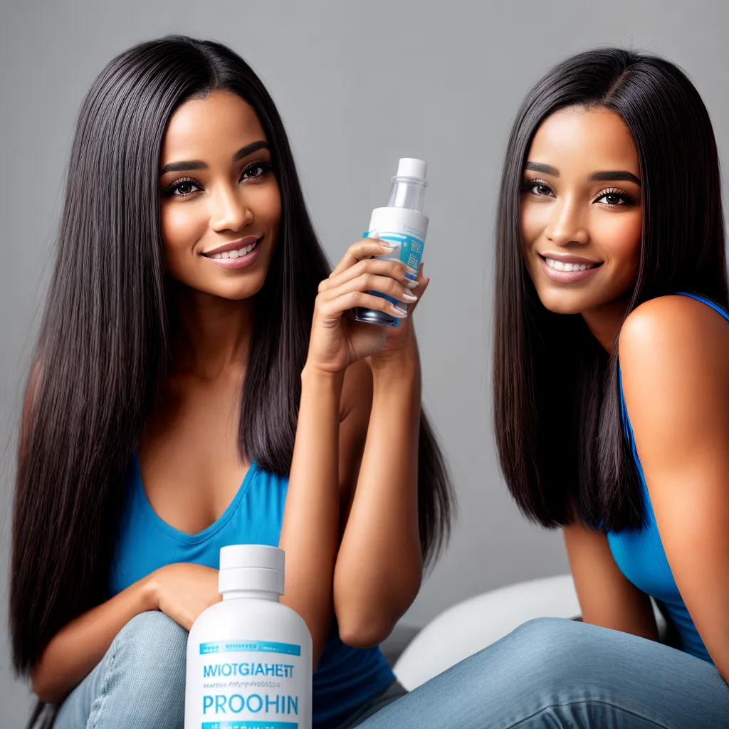 mulher cabelo liso mascara proteina