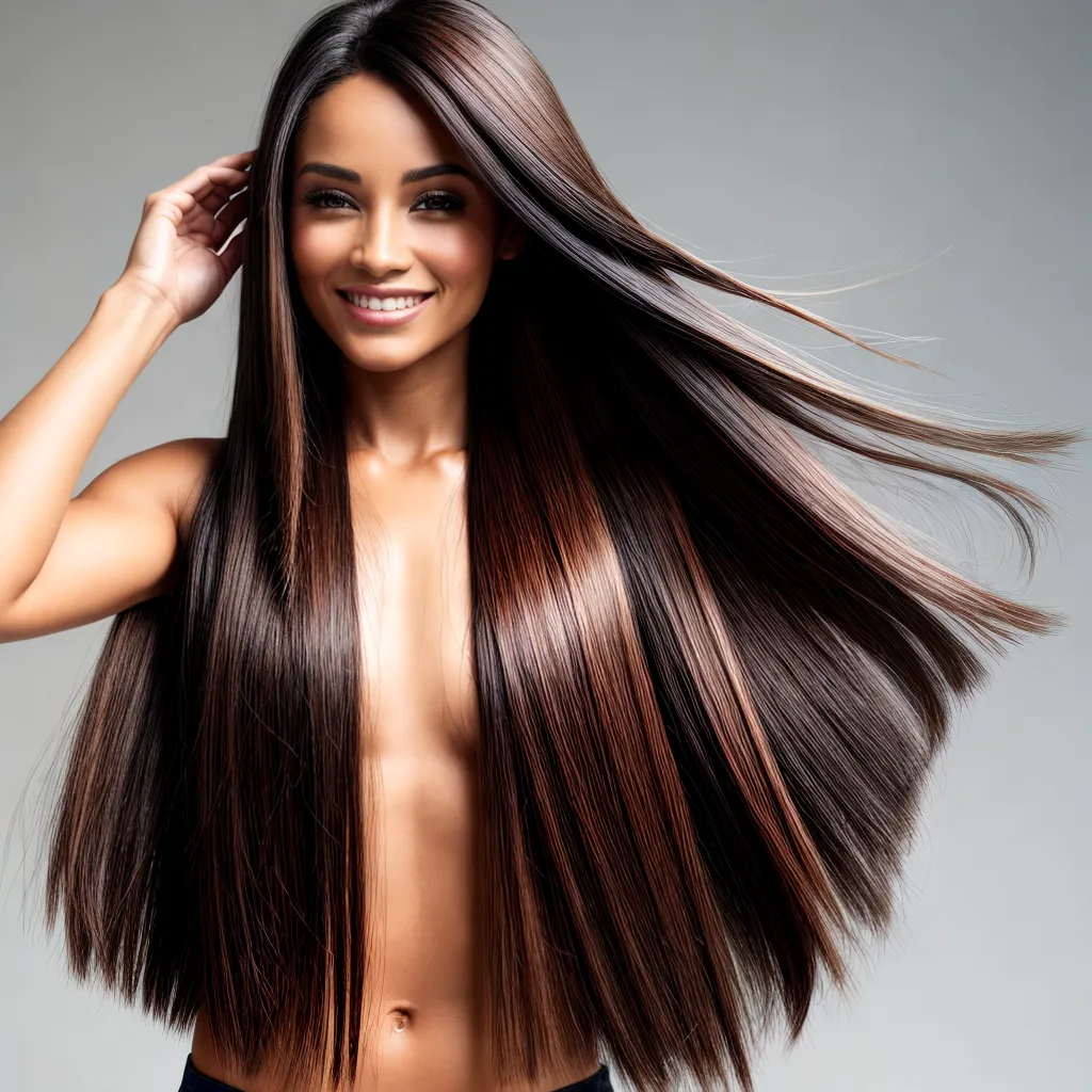 mulher cabelo liso brilhante 1