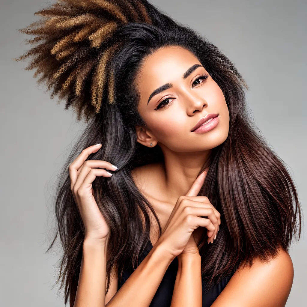 mao mulher tira ph cabelo liso