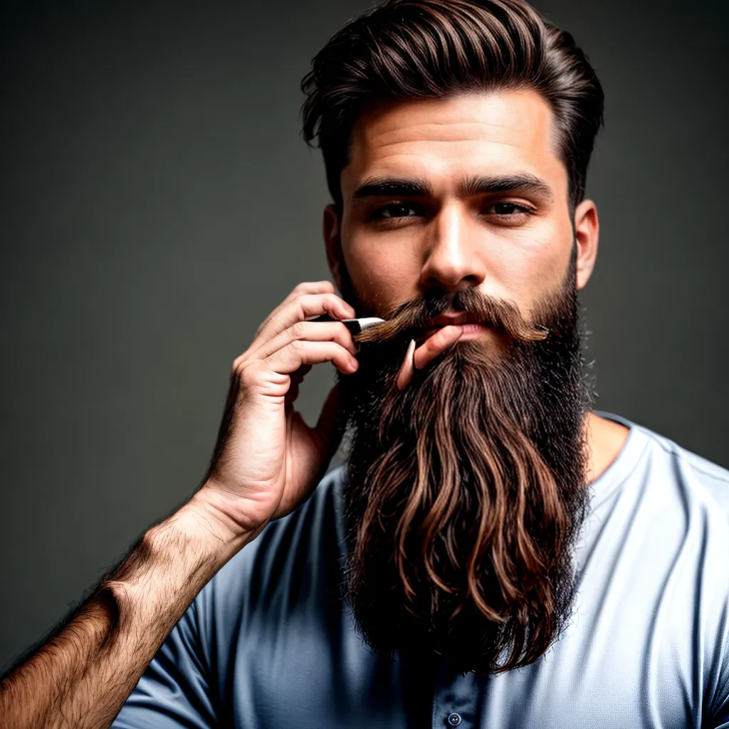 barba cuidada homem penteando