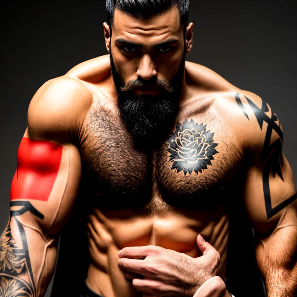 homem barbudo tatuagens forca