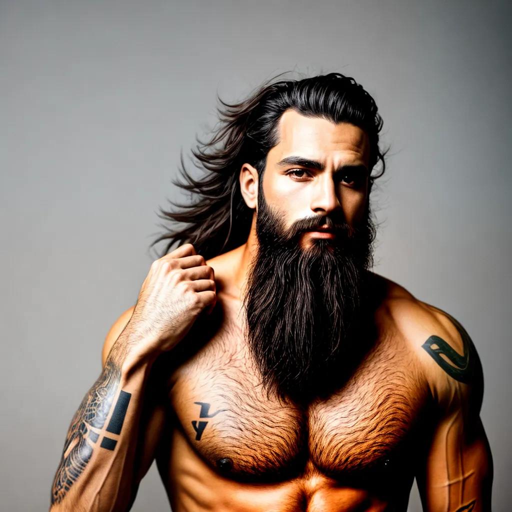 homem barba tatuagens estiloso