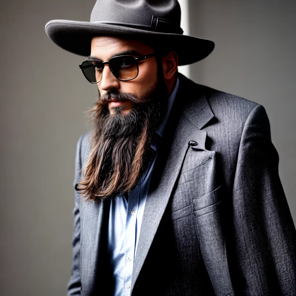 homem barba oculos chapeu estilo homem barba oculos chapeu estilo