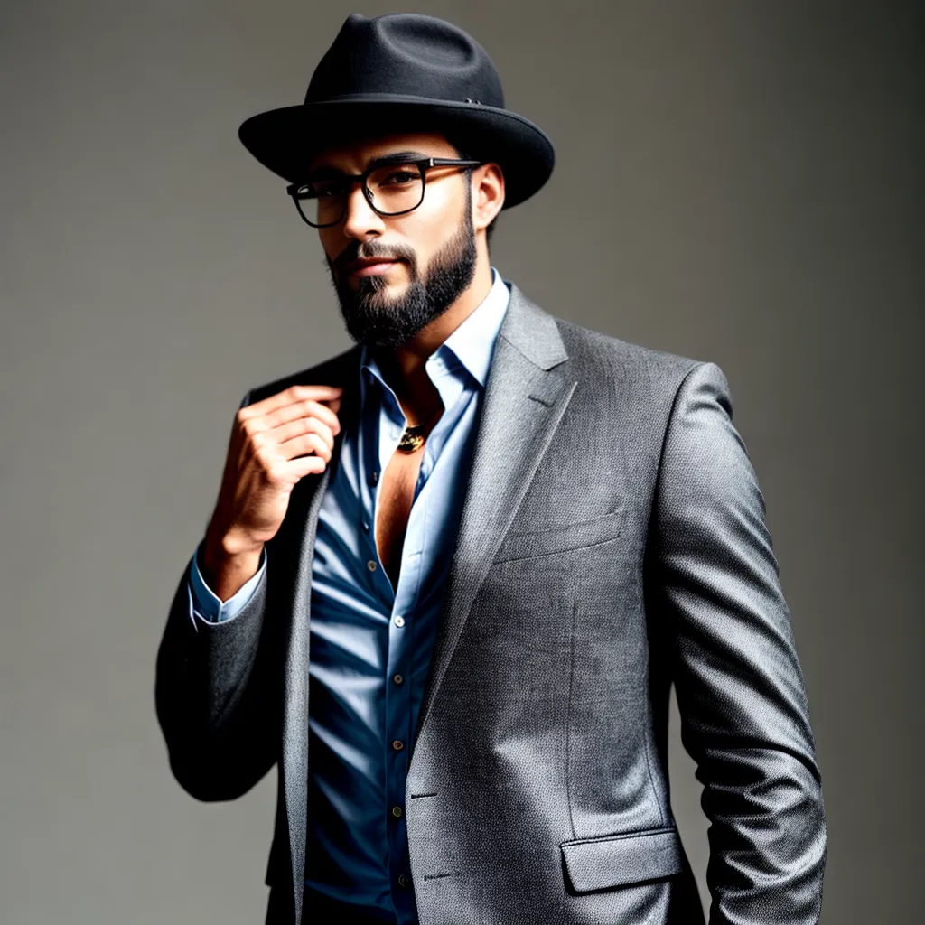 homem estiloso barba oculos chapeu 1 homem estiloso barba oculos chapeu 1