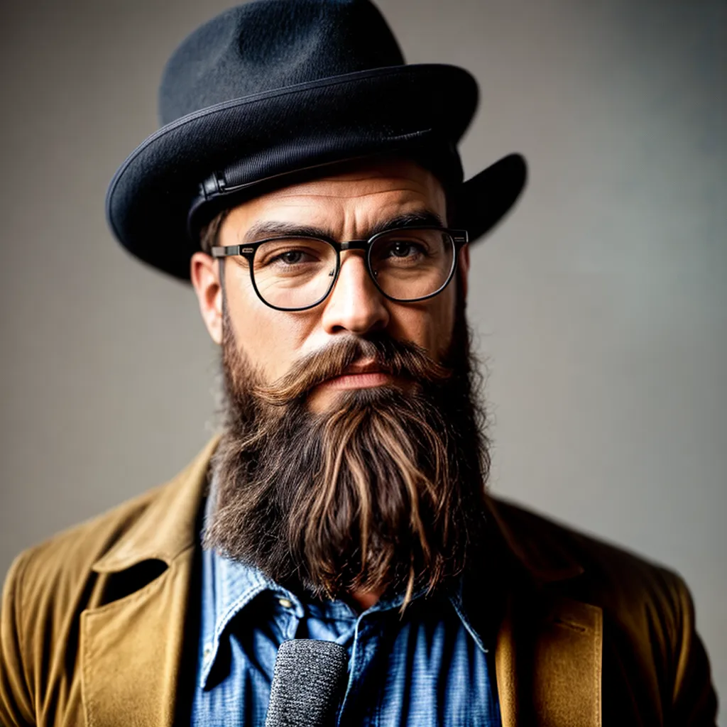 homem estiloso barba oculos chapeu 2 homem estiloso barba oculos chapeu 2