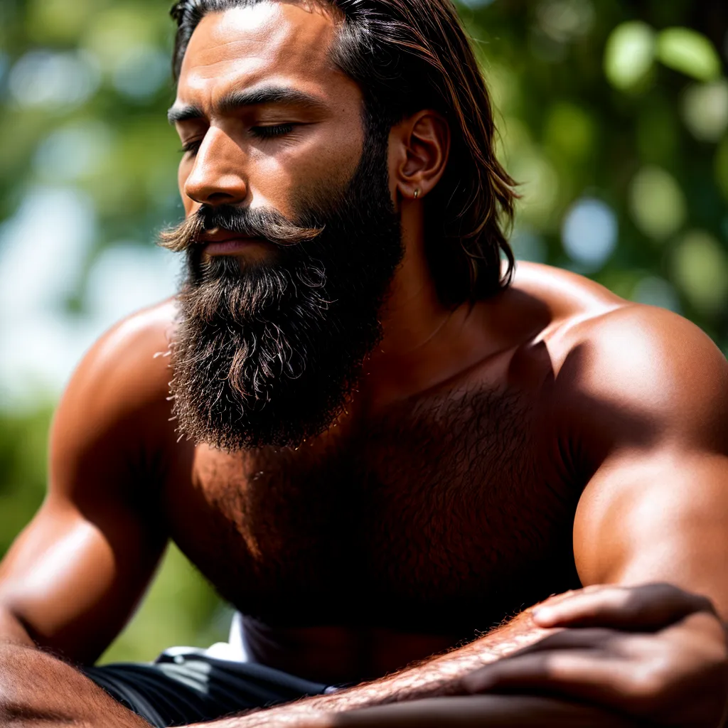 homem meditacao barba serenidade