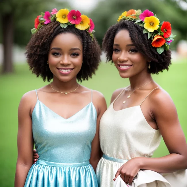 menina sorridente cabelo curto coroa flores menina sorridente cabelo curto coroa flores