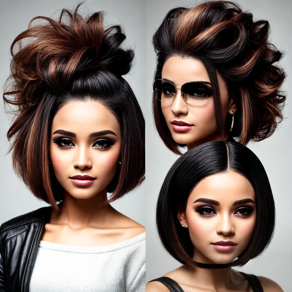 menina penteado criativo cabelo curto