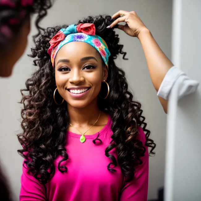 menina sorridente cabelo cacheado espelho 2 menina sorridente cabelo cacheado espelho 2