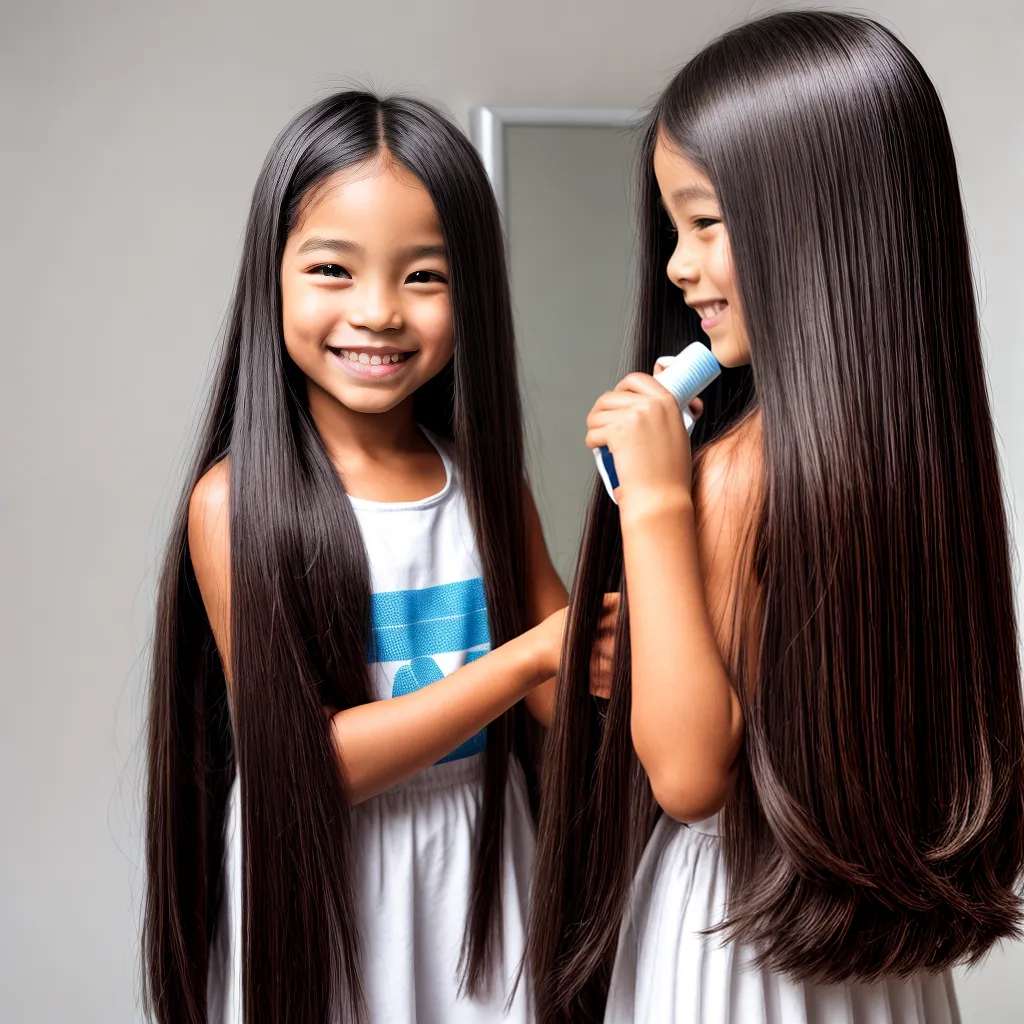 crianca feliz cabelo liso desembaracado crianca feliz cabelo liso desembaracado